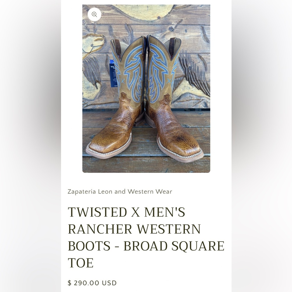 Twisted X Men's Tan and Blue Western leather Boots
